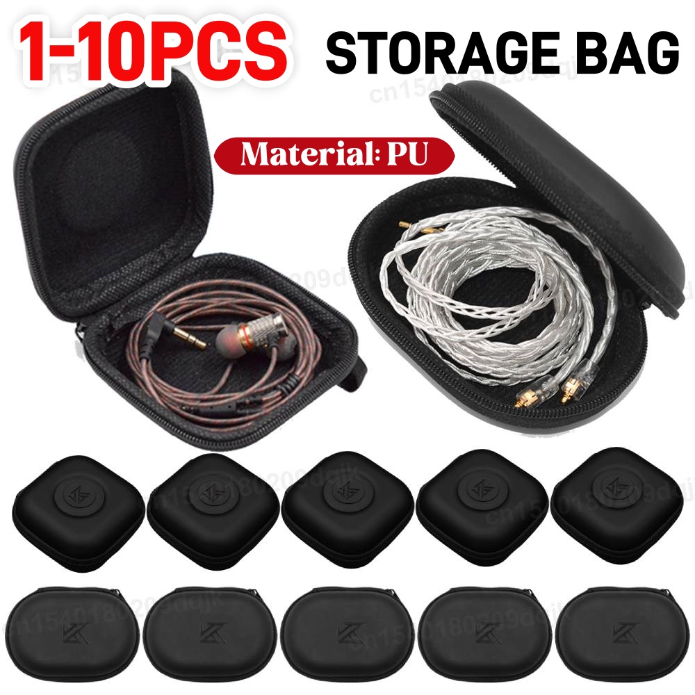 Travel Accessories Organizer Bag - 1-10PCS KZ Kopfhörer Fall PU Leder